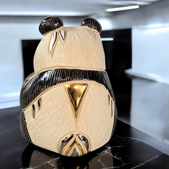 De Rosa Artesania Rinconada Panda Bear Sculpture Figurine Silver Anniversary - Picture 3 of 6